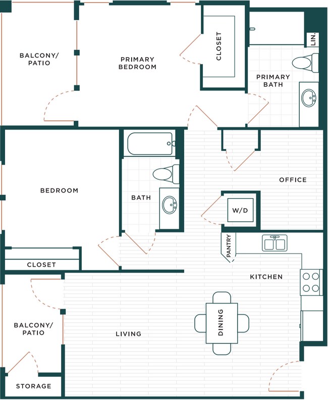 B2 + Den 1102 floor plan
